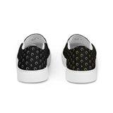 Black Horseshoe Print Canvas Slip On Shoes (Women's)