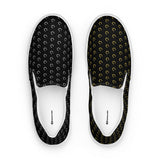 Black Horseshoe Print Canvas Slip On Shoes (Women's)