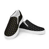 Black Horseshoe Print Canvas Slip On Shoes (Women's)
