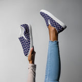 Navy Unicorn Print Canvas Slip-on Shoes (Women's)