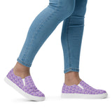 Purple Unicorn Print Canvas Slip-on Shoes (Women's)