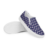 Navy Unicorn Print Canvas Slip-on Shoes (Women's)