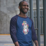 Hipster Unicorn 3/4 Sleeve Raglan
