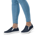 Navy Horseshoe Print Slip On Canvas Shoes (Women's)