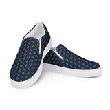 Navy Horseshoe Print Slip On Canvas Shoes (Women's)
