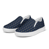 Navy Horseshoe Print Slip On Canvas Shoes (Women's)