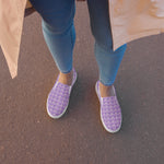 Purple Unicorn Print Canvas Slip-on Shoes (Women's)