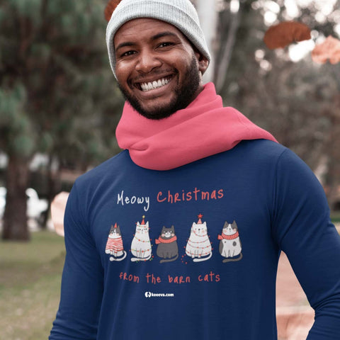 Meowy Christmas from the Barn Cats Unisex Long Sleeve Tee