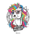 Hipster Unicorn 3/4 Sleeve Raglan